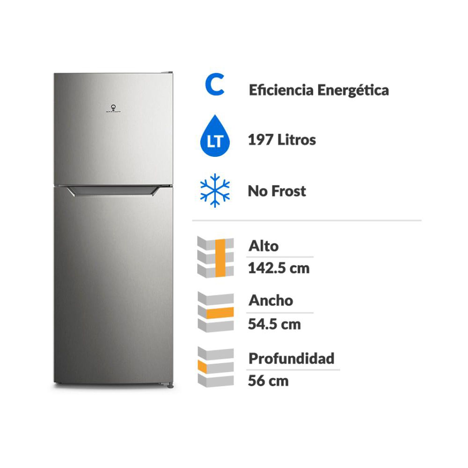 Refrigerador Top Freezer Mademsa Altus 1200i / No Frost / 197 Litros / C image number 1.0